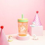 Unicorn Tumbler Set for Kids - 15 oz