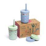 Stainless Steel Kids Cups with Silicone Sleeves & Straws