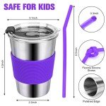Wownnic 6-Pack Stainless Steel Kids Tumblers