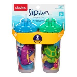 Playtex Baby Sipsters Spill-Proof Straw Cups, 2-Pack
