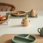 Silicone Baby Sippy Cup with Straw - Mauve