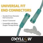 Oxyllow Premium 7 FT Oxygen 3-Count Tubing with Y-Connector| 6-Channel Kink-Resistant Air Flow | High-Visibility Green Tint | Universal End Connectors | Medical-Grade Oxygen Therapy Accessory