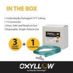 Oxyllow Premium 7 FT Oxygen 3-Count Tubing with Y-Connector| 6-Channel Kink-Resistant Air Flow | High-Visibility Green Tint | Universal End Connectors | Medical-Grade Oxygen Therapy Accessory