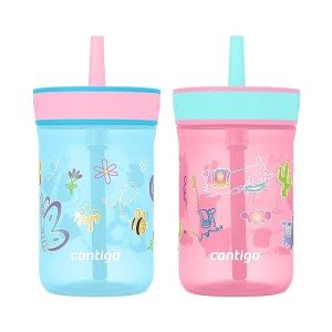 Spill-Proof Kids Water Bottles 2-Pack, 14oz