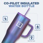 Iron Flask Insulated Travel Mug with Straw, 32 Oz