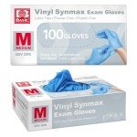 Supmedic Basic Vinyl Medical Exam Gloves, 4 Mil Powder-Free Latex-Free Food Grade Disposable Glove, Blue 100 pcs (Medium)