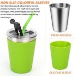 Kids Stainless Steel Cups with Lids and Straws