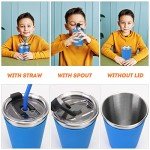 Kids Stainless Steel Cups with Lids and Straws