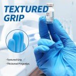 Supmedic Basic Vinyl Medical Exam Gloves, 4 Mil Powder-Free Latex-Free Food Grade Disposable Glove, Blue 100 pcs (Medium)