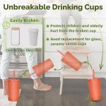 Colorful Reusable Wheat Straw Cups with Lids