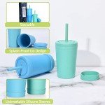Colorful Reusable Wheat Straw Cups with Lids