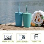 Colorful Reusable Wheat Straw Cups with Lids