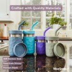 WeeSprout 2-in-1 Kids Drinking Cups Set of 4