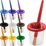 Children's No Spill Paint Cups & Brush Set