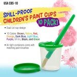 Children's No Spill Paint Cups & Brush Set