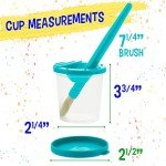 Children's No Spill Paint Cups & Brush Set
