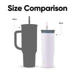 Insulated Stainless Steel Travel Mug with Lid and Straw