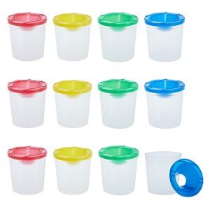 12 Pack No Spill Paint Cups for Kids