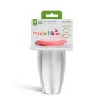 Munchkin Miracle 360 Stainless Steel Sippy Cup, Pink
