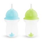 Munchkin Click Lock Weighted Straw Cup, 10 Ounce, 2-Pack
