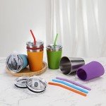 Rommeka 5-Pack Stainless Steel Kids Tumblers with Lids