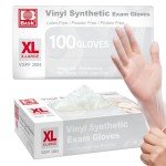 Supmedic Basic Clear Vinyl Exam Gloves, Powder-Free Latex-Free Food Safe Cooking Cleaning Disposable Medical Glove, 100Pcs (X-Large)