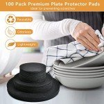 100 Pack Felt Plate Storage Dividers - Black