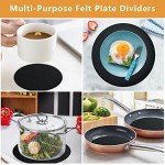 100 Pack Felt Plate Storage Dividers - Black