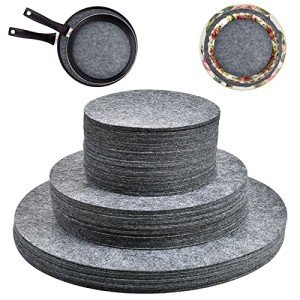 100 Pack Felt Plate Storage Dividers - 3 Sizes