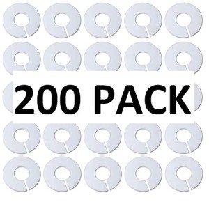 White Plastic Round Rack Size Dividers - 200 Pack
