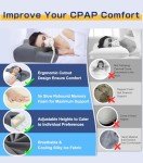 IKSTAR 5.0 CPAP Pillow for Side Sleeper - Adjustable Height/Neck Support - Memory Foam Pillow Suitable for All CPAP Mask Users-Ideal for Side Back Sleeper-Reduce Air Leaks