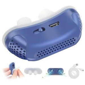 Anti Snoring Devices, Effective Snoring Prevention, Twin Turbine Electric Adjustable and Breathable, Adjustable Wind Speed, Snoring Solution for Men and Women, Suitable for All Nose Shapes. Blue - 010