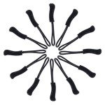 Durable Zipper Pulls - 12 Pack Black