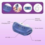 Anti Snoring Devices, Effective Snoring Prevention, Twin Turbine Electric Adjustable and Breathable, Adjustable Wind Speed, Snoring Solution for Men and Women, Suitable for All Nose Shapes. Blue - 010