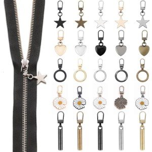 50-Piece Metal Zipper Pull Replacement Kit