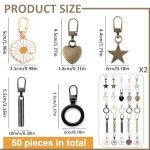 50-Piece Metal Zipper Pull Replacement Kit