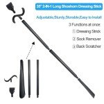 Homymusy 2-in-1 Long Shoe Horn & Dressing Stick