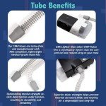 LifeSource 15mm Slim CPAP Hose, Lightweight Medical Grade, 6 Foot Slim CPAP Hose, Compatible with All Major CPAP Machines, CPAP Replacement Supplies, CPAP Hoses Made in USA, Gray, 2 Pack