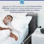Universal CPAP Tube by Snugell (8 ft 2-Pack) - Medical Grade Flexible Polymer CPAP Hose - Compatible with All Major CPAP Machines and Most CPAP BiPap, and BiLevel Device Brands