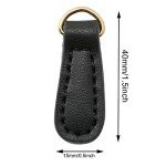 Genuine Leather Zipper Pulls - 2 Pack, Black