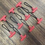 T-Shaped Zipper Pulls Slider Tags - Red Set