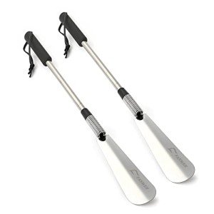 Extendable Long Handle Shoe Horn for Seniors - 2 Pack