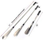 Extendable Long Handle Shoe Horn for Seniors - 2 Pack