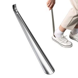 42cm Long Metal Shoe Horn - Ergonomic Design