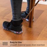 Premium Stainless Steel 16" Shoe Horn with Leather Grip