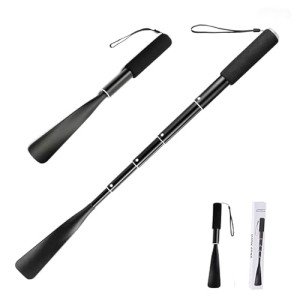 Retractable Long Handle Aluminum Shoe Horn for All