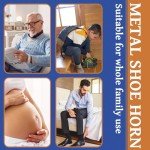 ZOMAKE 16.5-Inch Stainless Steel Shoe Horns 2-Pack