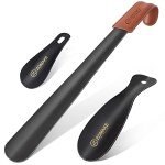 ZOMAKE 42CM Long Handle Metal Shoe Horn Set