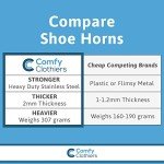 Comfy Clothiers 23-Inch Heavy-Duty Metal Shoe Horn