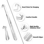 Stainless Steel Shoe Horn Set - Long Handle & Travel